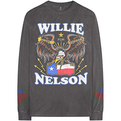 Willie Nelson Unisex Long Sleeve T-Shirt: Texan Pride (Sleeve Print)