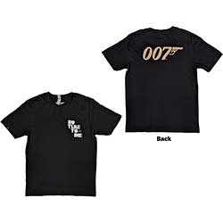 James Bond 007 Unisex T-Shirt: No Time To Die & Logo (Back Print)