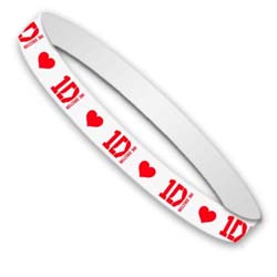 One Direction Gummy Wristband: White