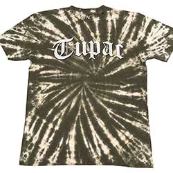 Tupac Unisex T-Shirt: Gothic Logo (Dye-Wash)