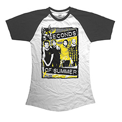 5 Seconds of Summer Ladies Raglan T-Shirt: Splatter