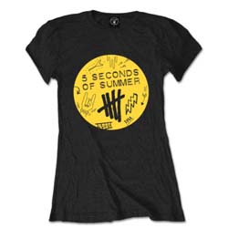 5 Seconds of Summer Ladies T-Shirt: Scribble Logo (Small)