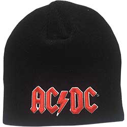 AC/DC Unisex Beanie Hat: Red 3D Logo