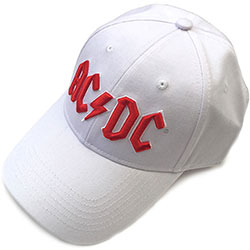 AC/DC Unisex Baseball Cap: Red Logo (White)
