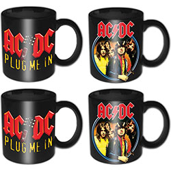 AC/DC 4 Piece Mini Mug Set: Devil Angus & Plug Me In (Individually Boxed)