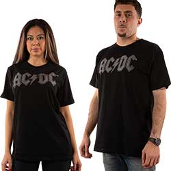 AC/DC Unisex Embellished T-Shirt: Logo (Diamante)