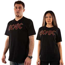 AC/DC Unisex T-Shirt: Full Colour Logo (Diamante)