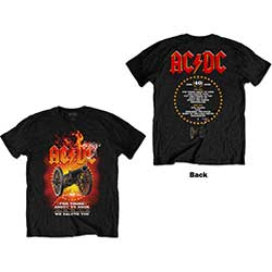 AC/DC Unisex T-Shirt: FTATR 40th Flaming (Back Print)
