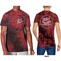 Alice In Chains Unisex T-Shirt: Circle Emblem (Back Print & Dip-Dye)