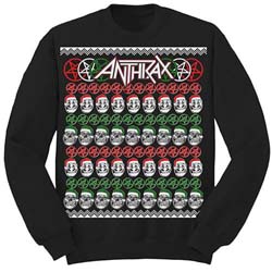 Anthrax Unisex Sweatshirt: Skulls Christmas (Small)