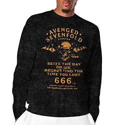 Avenged Sevenfold Unisex Long Sleeved T-Shirt: Sieze The Day (Dip-Dye)