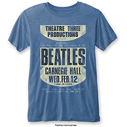 The Beatles Unisex Burn Out T-Shirt: Carnegie Hall
