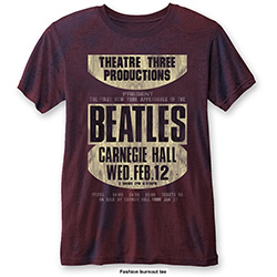 The Beatles Unisex T-Shirt: Carnegie Hall (Burnout)