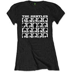 The Beatles Ladies T-Shirt: Hard Days Night Faces Mono