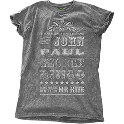 The Beatles Ladies Snow Wash T-Shirt: Mr Kite
