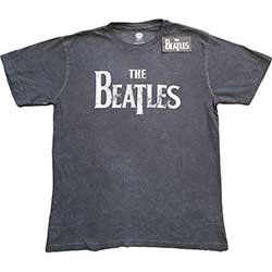 The Beatles Unisex T-Shirt: Drop T Logo (Snow Wash)