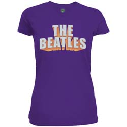 The Beatles Ladies T-Shirt: 3D Logo (Diamante)