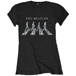 The Beatles Ladies Embellished T-Shirt: Abbey Road Crossing