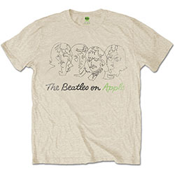 The Beatles Unisex T-Shirt: Outline Faces on Apple