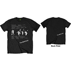 The Beatles Unisex T-Shirt: White Album Tracks (Back Print)