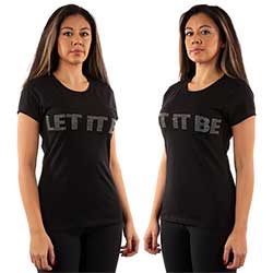 The Beatles Ladies Embellished T-Shirt: Let It Be