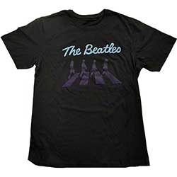 The Beatles Unisex T-Shirt: Crossing Silhouettes (Puff Print)