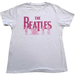 The Beatles Unisex T-Shirt: Band Silhouettes (Puff Print)