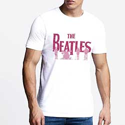 The Beatles Unisex T-Shirt: Band Silhouettes (Puff Print)
