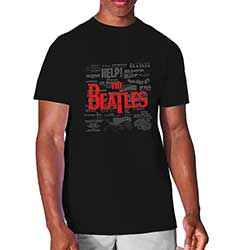 The Beatles Unisex T-Shirt: Titles & Logos (Hi-Build)