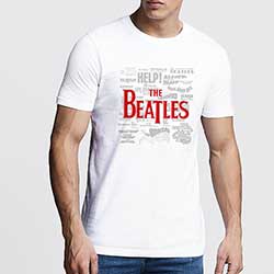 The Beatles Unisex T-Shirt: Titles & Logos (Hi-Build)