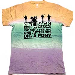 The Beatles Unisex T-Shirt: Get Back Gradient (Dye-Wash)