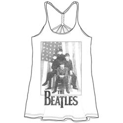 The Beatles Ladies Vest T-Shirt: Stars & Stripes (Baby Doll)