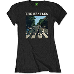 The Beatles Ladies T-Shirt: Abbey Road & Logo (Retail Pack)