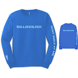 Billie Eilish Unisex Long Sleeved T-Shirt: Smile (Back & Sleeve Print)