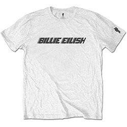 Billie Eilish Unisex T-Shirt: Black Racer Logo (Sleeve Print)