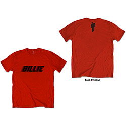 Billie Eilish Unisex T-Shirt: Racer Logo & Blohsh (Back Print)