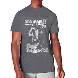 Bob Marley Unisex T-Shirt: Hawaii (Snow Wash)