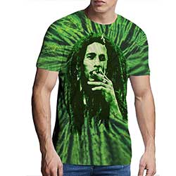Bob Marley Unisex T-Shirt: Smoke (Tie-Dye)