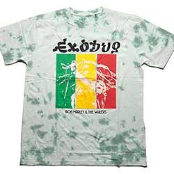 Bob Marley Unisex T-Shirt: Rasta Colours (Dye-Wash)