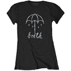 Bring Me The Horizon Ladies Embellished T-Shirt: Umbrella (Diamante)
