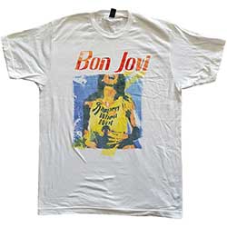Bon Jovi Unisex T-Shirt: Slippery When Wet Original Cover