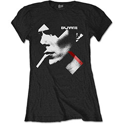 CarterH Womens David Bowie Design 3D Printed Short Sleeve T Shirt Black