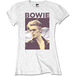 David Bowie Ladies T-Shirt: Smoking (Retail Pack)