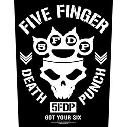 Five Finger Death Punch Back Patch: Got Your Six