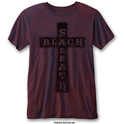 Black Sabbath Unisex T-Shirt: Vintage Cross (Burnout)