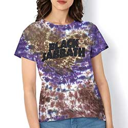 Black Sabbath Unisex T-Shirt: Wavy Logo (Dye-Wash)