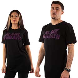 Black Sabbath Unisex Embellished T-Shirt: Wavy Logo (Diamante)