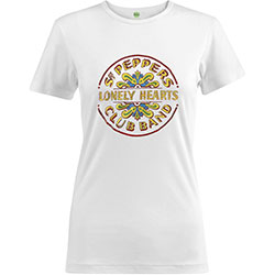 The Beatles Ladies T-Shirt: Sgt Pepper Drum Colour (Foiled)