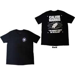 Calvin Harris Unisex T-Shirt: Ibiza Map (Back Print & Ex-Tour) (X-Large)