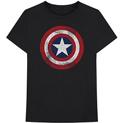 Marvel Comics Unisex T-Shirt: Captain America Distressed Shield